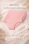 Women'S, Cotton Hipster Basic Sli̇p Panties, High Quality Cotton, Long Lasting, 10 Pack