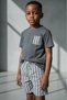 Boy's Cotton Piece Anthracite Pocket Detail T-Shirt and Shorts Set