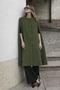 Women's Sleeveless Relax Fit Khaki Cashmere Poncho - 6
