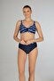 Women's Batik Print Navy Blue Shaping / Sculpting Printed Oversize Bikini Set