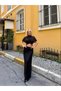 Women's Black Mock Neck Draped Waist Low-Cut Lined Maxi Tulle Dress Yel221715 - 2