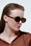 Flam Unisex Oval Dark Coffee Sunglasses - 3