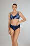 Women's Batik Print Navy Blue Shaping / Sculpting Printed Oversize Bikini Set - 2