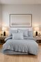 Premium Stripe Satin Blue Double Duvet Cover Set