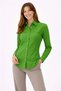 Women's Long Sleeve Shirt with Buttons, Classic Collar, Suitable for Casual and Office Wear - Green - 2