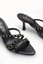 Vesper Rosa Women's Thin Heeled Slippers 00121904 Black Rustic - 2
