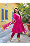 Pink Silk Blend Embroidered 3-Piece Kurta Set - 3