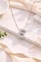 Silver Color Bubble Necklace with Steel Chain and Zircon Stone Letter E