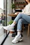 Women's White Silver Sneakers - Thick Sole Chunky Sneakers Casual Comfortable Style - 2