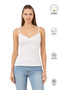 Özkan 3167 2-Pack Women's 95% Cotton Cotton Piece Front Ruched Lace Piece Rope Strap Combed Cotton Mixed Color Undershirt - 6