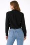 Women's Long Sleeve Shirt with Buttons, Classic Collar, Suitable for Casual and Office Wear - Black - 3