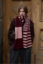 Lot of Striped Mohair Scarves Burgundy - 5