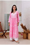 Zainat Baby Pink Rayon Chikankari Anarkali Kurta Only - 2