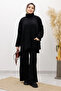 Double Pocketed Layer Knitwear Set Tsd260109 Black - 3