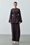 Kıraşlı Tie-Detail Trouser Suit Brown