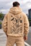 Kapsonlu Kangoru Pocket 3-Thread Cotton Thread Count Bird Print Sweatshirt