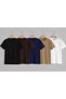 Set of 5 Men's Short-Sleeved Plain Basic Crew Neck T-Shirts, Comfortable and High Quality, Stretchy Cotton T-Shirts