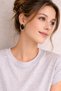 Gold Framed Black Oval Stone Earrings Stylish Women's Earrings with Shiny Metal Detail - 6