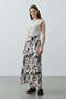 Patterned Twill Skirt Ecru - 7