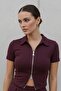 Women's Double Zipper Short Sleeve Modal Two-Piece Set - 2