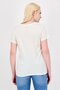 Women Crew Neck Short Sleeve Graphic Print T-Shirt, Cream - 3