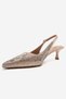 Nella Ten Gold Stone Women's Heeled Shoes - 6