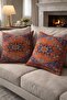 Cushion Cover Special Design Set of 2 Soft-Textured Cushion Ethnic Patterned Gift Cushion
