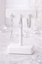 Silver Color Zircon Stone 3-Piece Women's Earring Set, Dangle and Hoop Combination Stylish Earrings - 4