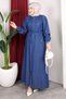 Beli Tunnel and Pocket Detail Denim Dress Navy Blue