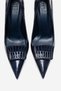 Guerni Navy Blue Print Women's Heeled Shoes - 2