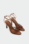 Waster Knot Detailed Copper Women's Heeled Shoes - 3
