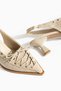 Beige Suede Women's Pointed Toe Heeled Shoes New Classic - 2