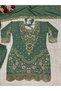 Teal Green Crepe Top Palazzo & Dupatta - HRT3113 | Teal Green - 5