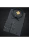 Classic Wide Cut Striped Long Sleeve Cotton Men's Shirt - 3