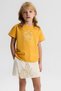 Girl Child 4-8 Years Old Tencel Fabric Motif Shorts Skirt Cream