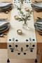 Papatya Bohemian Punch Embroidered Tasseled Cotton Table Runner (40X130 cm) - 4