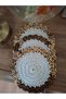 Coffee-Colored Sequined Presentation Napkins, Leopard Printed Pieces, 3 Pieces - 2