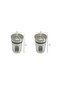 Salt and Pepper Shaker - Rotating Lid, Glass on the Outside, Metal (Set of 2) - 2