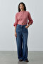 High Waisted Straight Denim Pants Navy Blue - 2