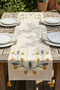 Papatya Bohemian Punch Embroidered Tasseled Cotton Table Runner (40X130 cm) - 4