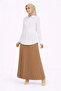 Hijab White Shirt Pleated Skirt Double Set Casual and Office Chic - Brown