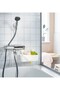 Bathroom Shower Basket with Suction Cup 28X17X17 cm Plastic Bathroom Shelf White Color