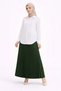Hijab White Shirt and Pleated Skirt Double Set Casual and Office Chic - Green - 3