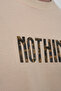 Men's Beige Nothing Written High Printed Crew Neck T-Shirt - 3