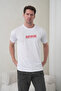 Men's White Superior Written High Printed Crew Neck T-Shirt - 7