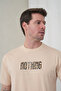 Men's Beige Nothing Written High Printed Crew Neck T-Shirt - 2