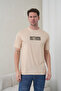 Men's Beige Nothing Written High Printed Crew Neck T-Shirt - 4