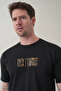 Men's Black Nothing Written High Printed Crew Neck T-Shirt - 2
