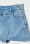 Kruvaze denim şort etek - 8