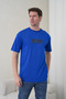 Men's Cobalt Blue Nothing Written High Printed Crew Neck T-Shirt - 7